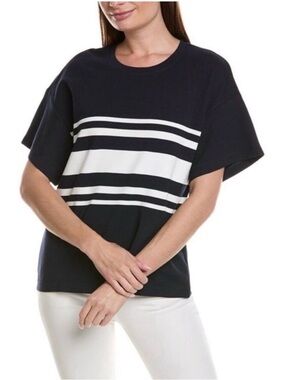 Cabi Catamaran Tee #6420 Navy white stripe XS